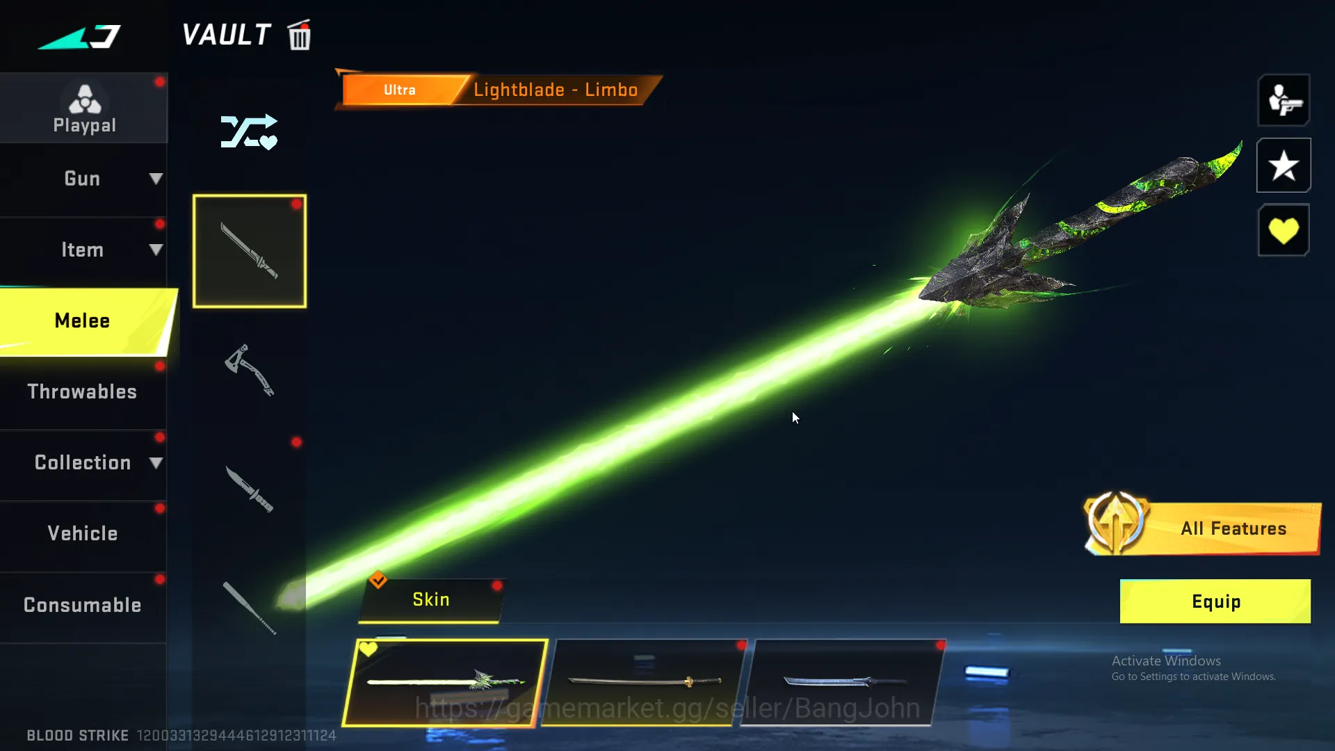 Blood Strike Accounts Others "Eternal Volt , Collab Ran Mikasa , Ultra Zero | Eternal Ump45 lvl 3 | Eternal Galil lvl 2 11