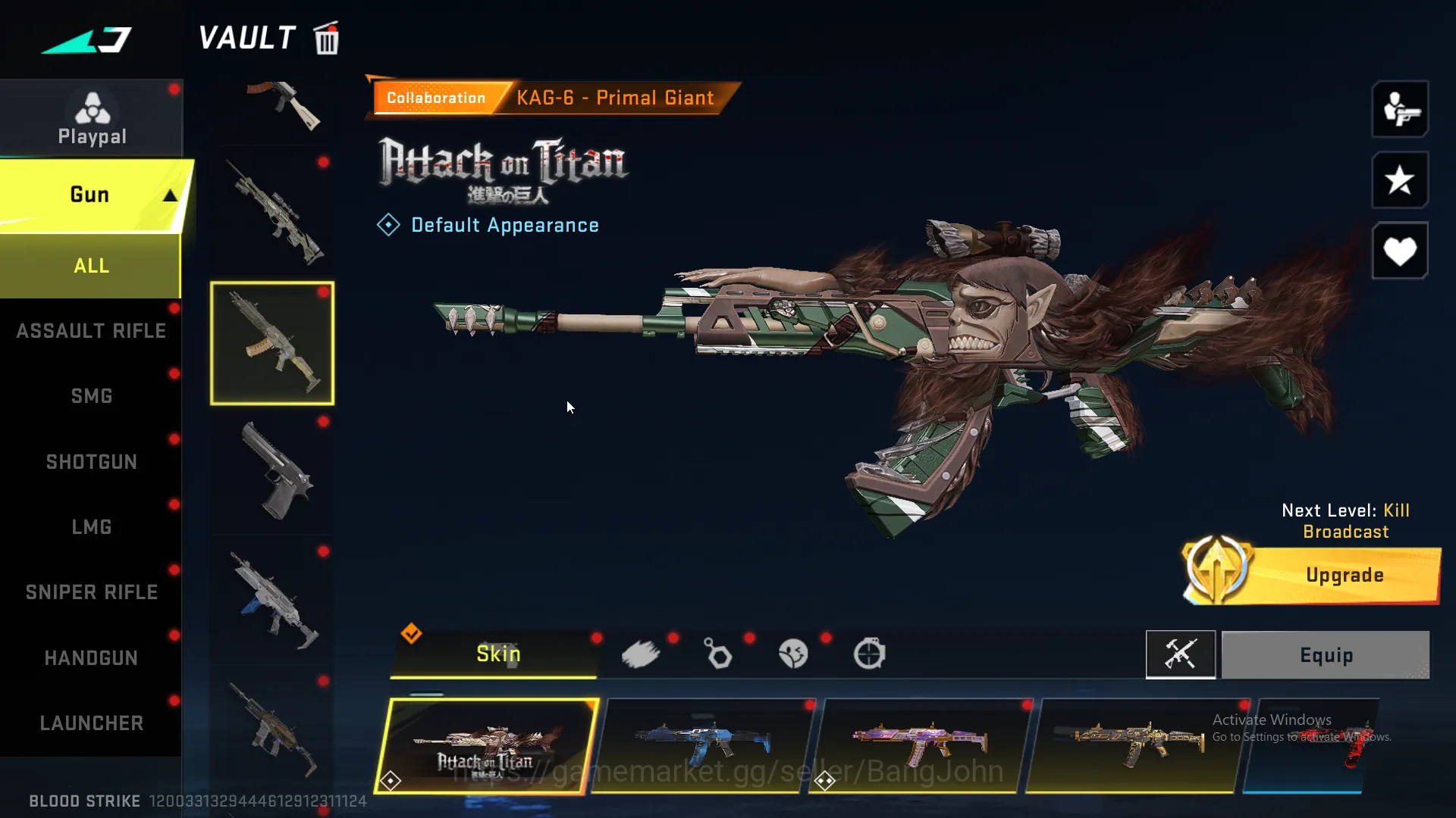Blood Strike Accounts Others "Eternal Volt , Collab Ran Mikasa , Ultra Zero | Eternal Ump45 lvl 3 | Eternal Galil lvl 2 16