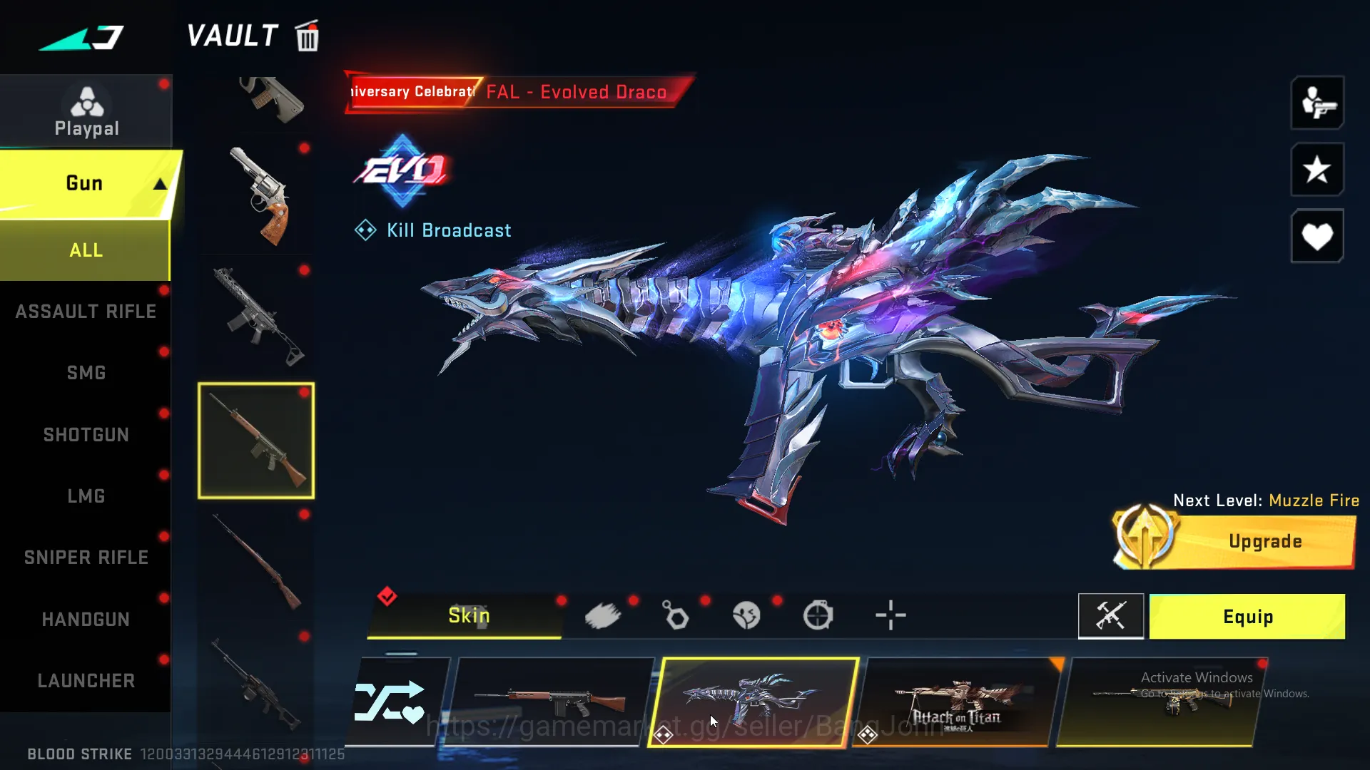 Blood Strike Accounts Others "Eternal Volt , Collab Ran Mikasa , Ultra Zero | Eternal Ump45 lvl 3 | Eternal Galil lvl 2 17