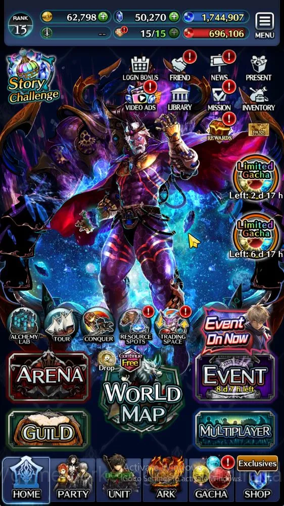 Global | Starter 50K Crystal + Goddess Lilaha + Other Units | Unclear Story Challenge | Code Only |Check SS(LC828) Last Cloudia Mid‑Game Global | Starter 50K Crystal + Goddess Lilaha + Ot image 1