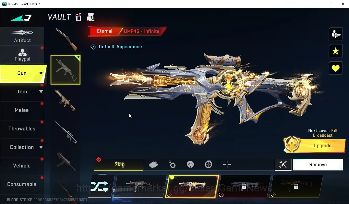 Blood Strike Accounts Rare Skin Asia|Eternal UMP45-Infinite|2 Legendary (AK47-Blood Vengeance & URB-Lightning Coil)|Log 1