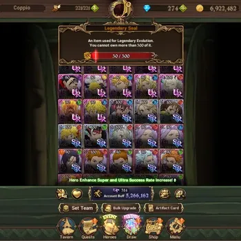 The Seven Deadly Sins: Grand Cross Accounts Endgame ASIA|5,2M CC|274 DM|7 LR,12 UR +Full Gachiakuta+Cross IF|Roxy4/6,N