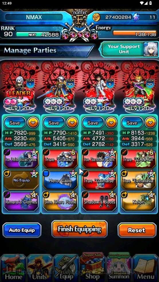 Grand Summoners Accounts Mid-Game Global|Rank 90|22 Ascend[RoyTW,SagaraTW,HimuraTW,FrierenTW,JijiTW,Etc]+Lpot 467,SpArt 3