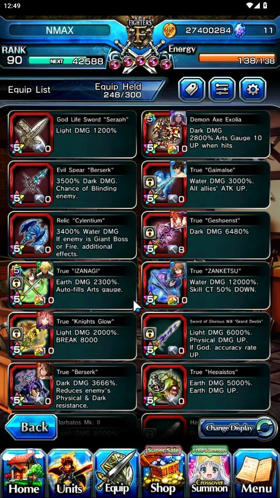 Grand Summoners Accounts Mid-Game Global|Rank 90|22 Ascend[RoyTW,SagaraTW,HimuraTW,FrierenTW,JijiTW,Etc]+Lpot 467,SpArt 4