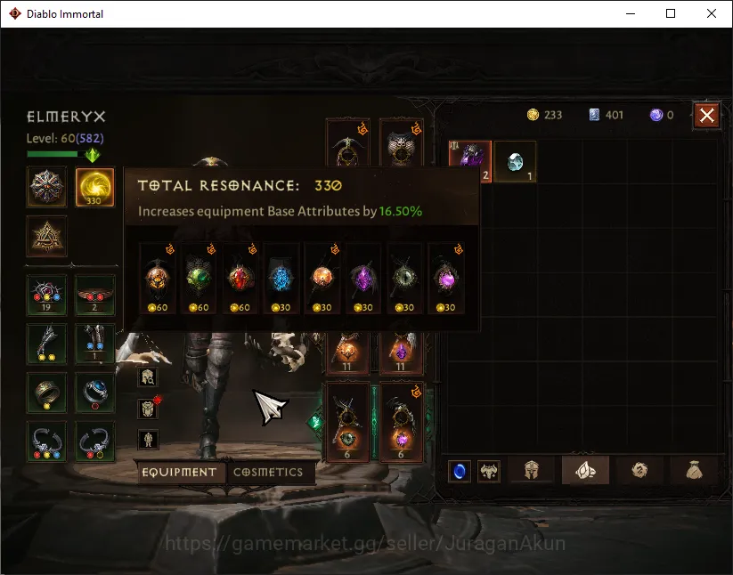 Diablo Immortal Accounts NA - Chains of Honor|Lv60 (582) Demon Hunter|36K C image 4