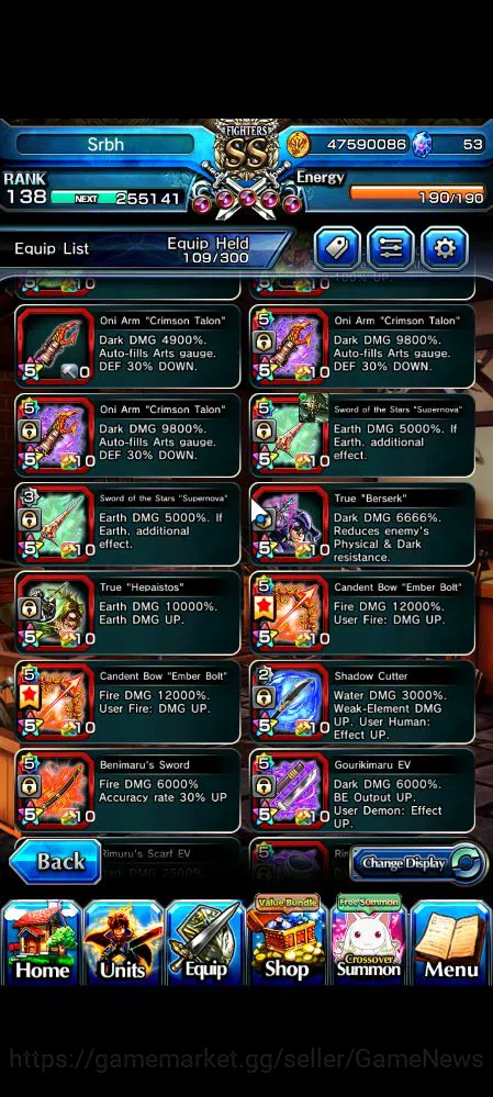 Grand Summoners Accounts Mid-Game Global|Rank 138|15 Ascend|Inumuta,ShadowTW,Summer (Miyu,ChloeTW),Emiya,DL 10