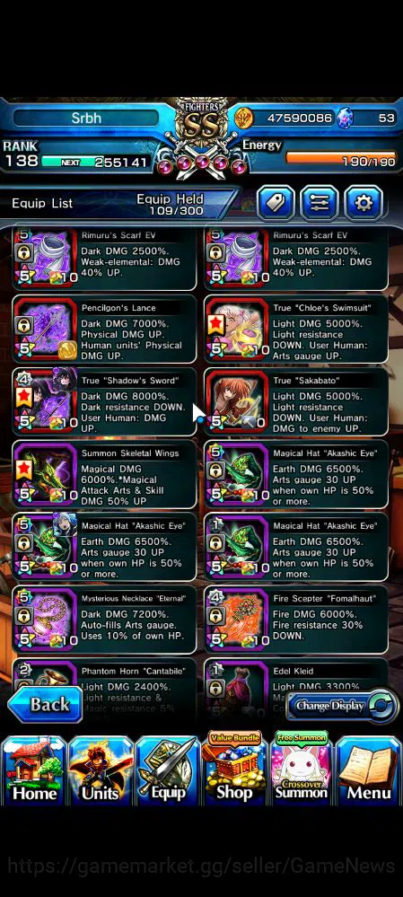 Grand Summoners Accounts Mid-Game Global|Rank 138|15 Ascend|Inumuta,ShadowTW,Summer (Miyu,ChloeTW),Emiya,DL 11