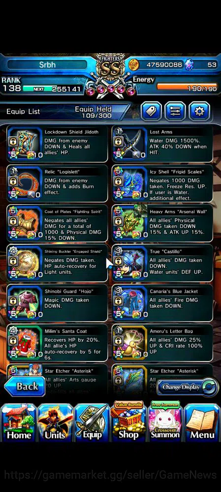 Grand Summoners Accounts Mid-Game Global|Rank 138|15 Ascend|Inumuta,ShadowTW,Summer (Miyu,ChloeTW),Emiya,DL 13
