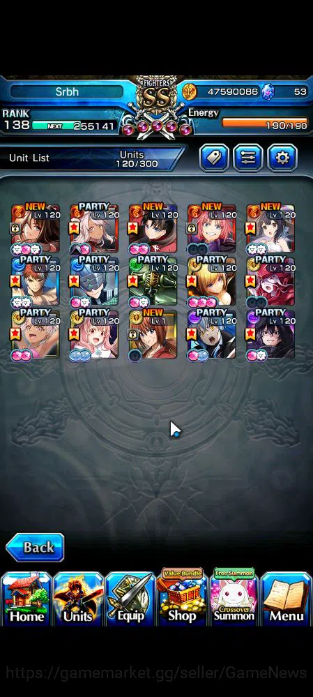 Grand Summoners Accounts Mid-Game Global|Rank 138|15 Ascend|Inumuta,ShadowTW,Summer (Miyu,ChloeTW),Emiya,DL 4