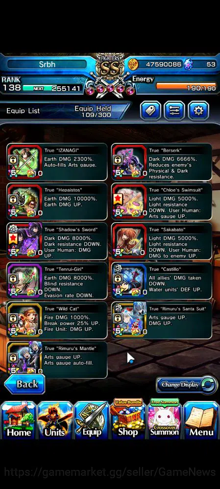 Grand Summoners Accounts Mid-Game Global|Rank 138|15 Ascend|Inumuta,ShadowTW,Summer (Miyu,ChloeTW),Emiya,DL 5