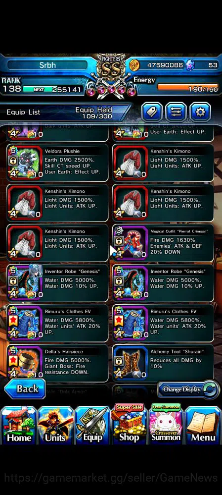 Grand Summoners Accounts Mid-Game Global|Rank 138|15 Ascend|Inumuta,ShadowTW,Summer (Miyu,ChloeTW),Emiya,DL 7