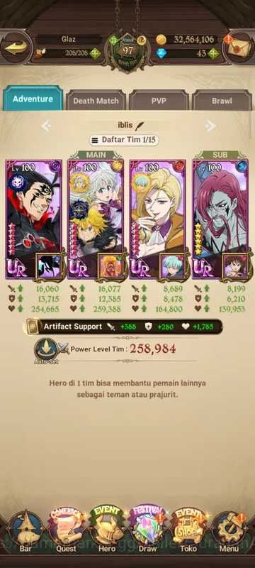 The Seven Deadly Sins: Grand Cross Accounts Midgame Asia |4,2M CC|2LR + 10UR + Many Collabs 4