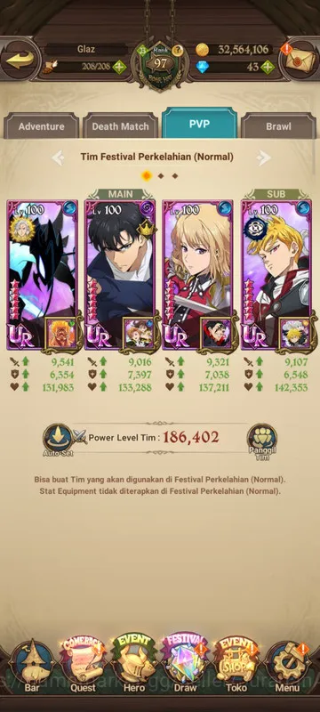 The Seven Deadly Sins: Grand Cross Accounts Midgame Asia |4,2M CC|2LR + 10UR + Many Collabs 5
