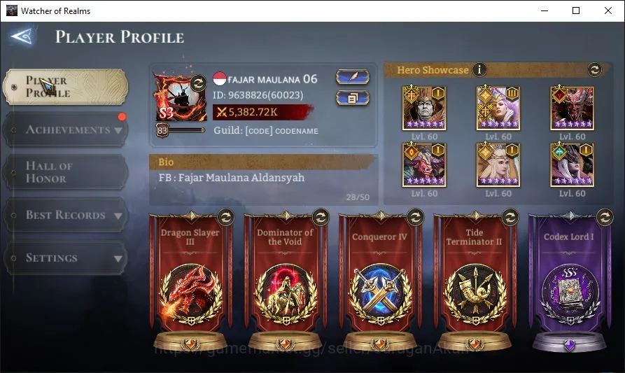 Watcher of Realms Mid-Tier Global 60x|LV83|5,3M Power Abyss I|12 Lord[Ingrid  image 1