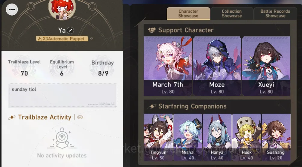 Honkai Star Rail Mid Game ASIA [TL70] Feixiao Premium Team (Feixiao+Sign,Rob image 1