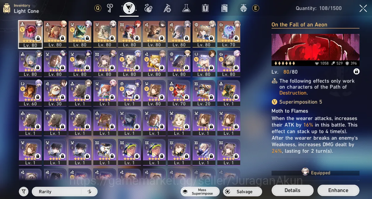 Honkai Star Rail Accounts Mid Game ASIA [TL70] Feixiao Premium Team (Feixiao+Sign,Robin,Topaz,Aven,Castorice&ETC)|Take 4