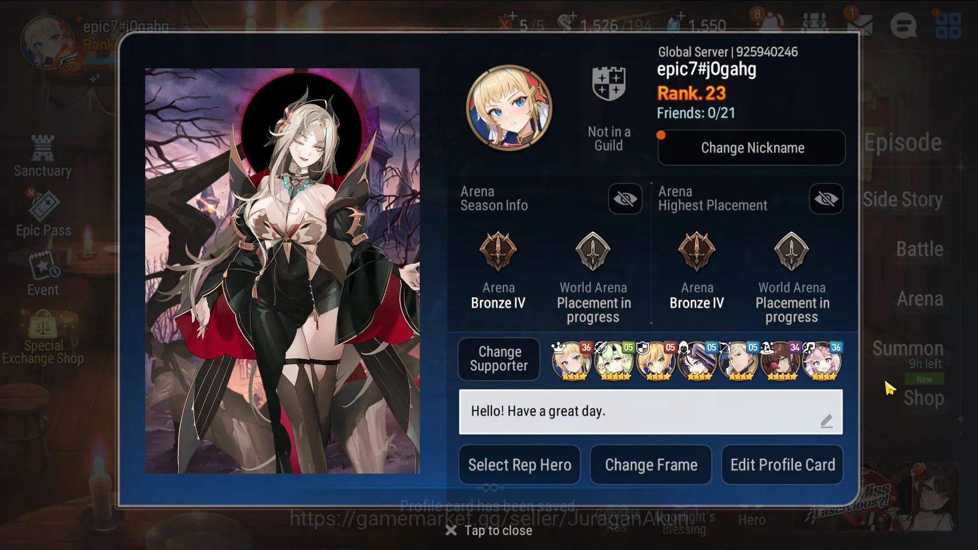 Epic Seven Starter Global UnVerif|3ML(Har seti,R Roana,Vildred)51Char image 1
