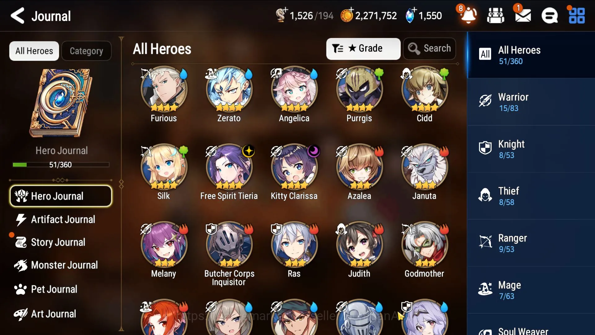 Epic Seven Accounts Starter Global UnVerif|3ML(Har seti,R Roana,Vildred)51Char(Taeyou)1.5K Energy,1.5K SStone,7.4K 3