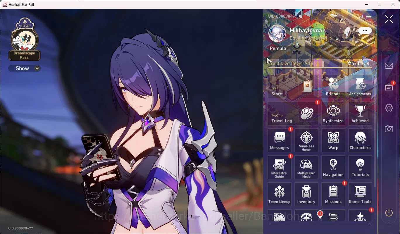 ASIA | TL 70 | Stellar Jade 1870 + 4 ticket | Limited 20 | costume Ruan Mei | Yao Guang S1 |Acheron S1 | HSR062B Honkai Star Rail Others ASIA | TL 70 | Stellar Jade 1870 + 4 ticket | Limi image 1