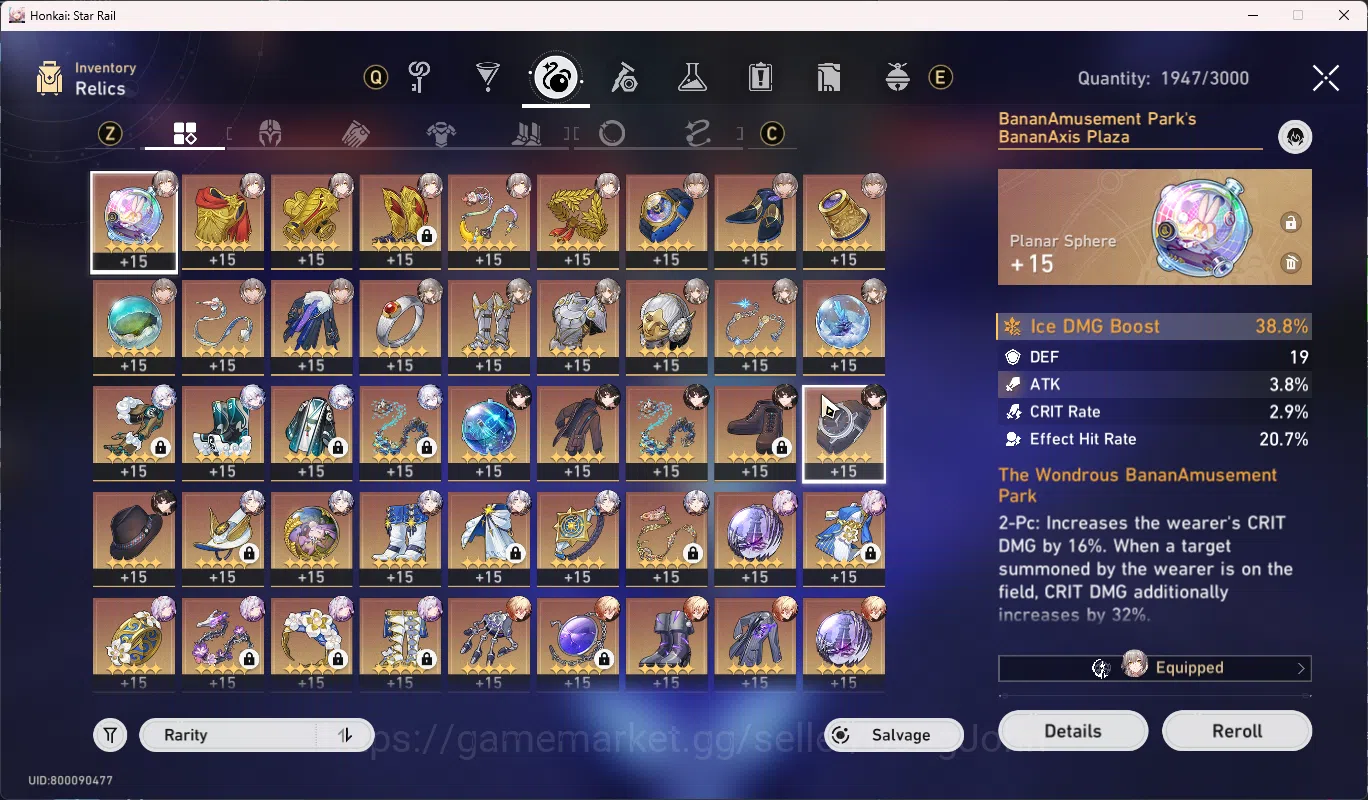Honkai Star Rail Accounts Others ASIA | TL 70 | Stellar Jade 1870 + 4 ticket | Limited 20 | costume Ruan Mei | Yao Guang S1 14