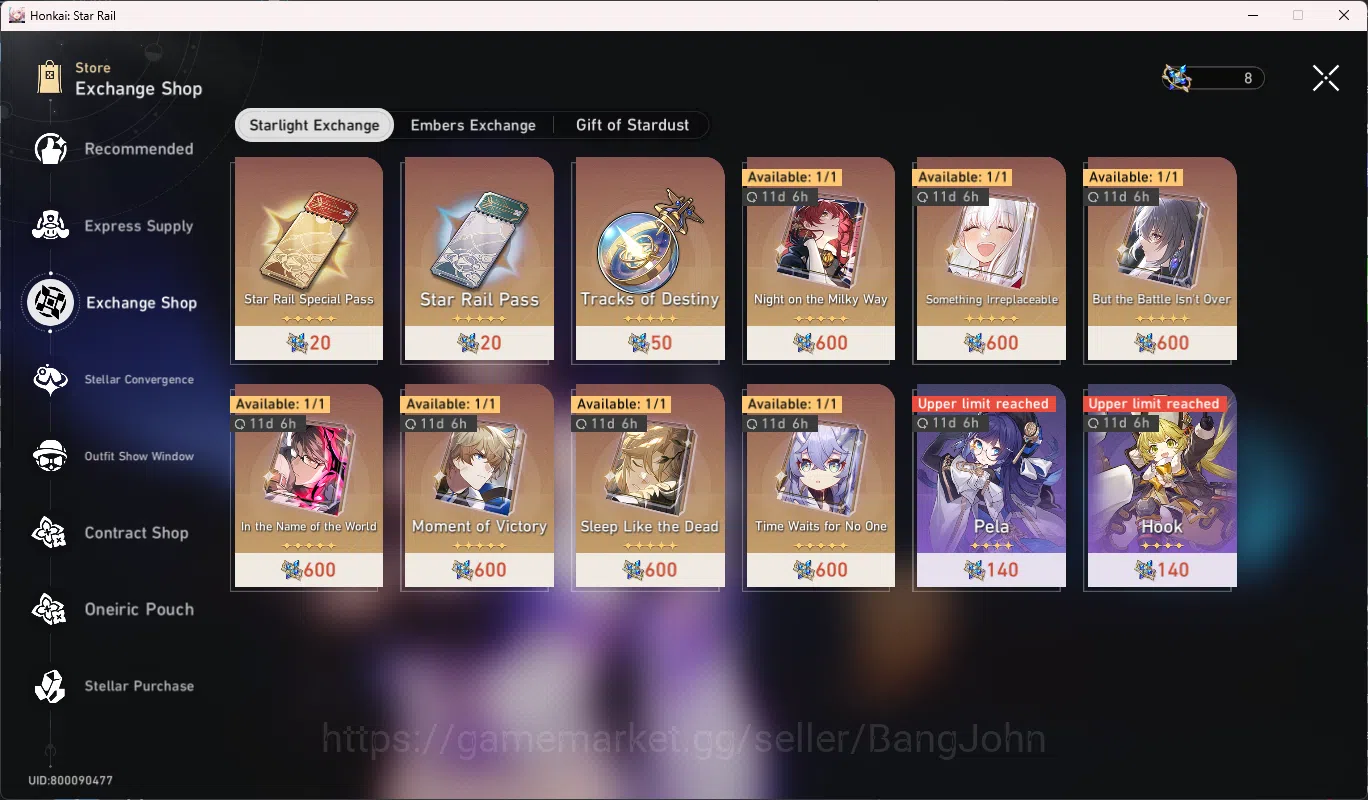 Honkai Star Rail Accounts Others ASIA | TL 70 | Stellar Jade 1870 + 4 ticket | Limited 20 | costume Ruan Mei | Yao Guang S1 18
