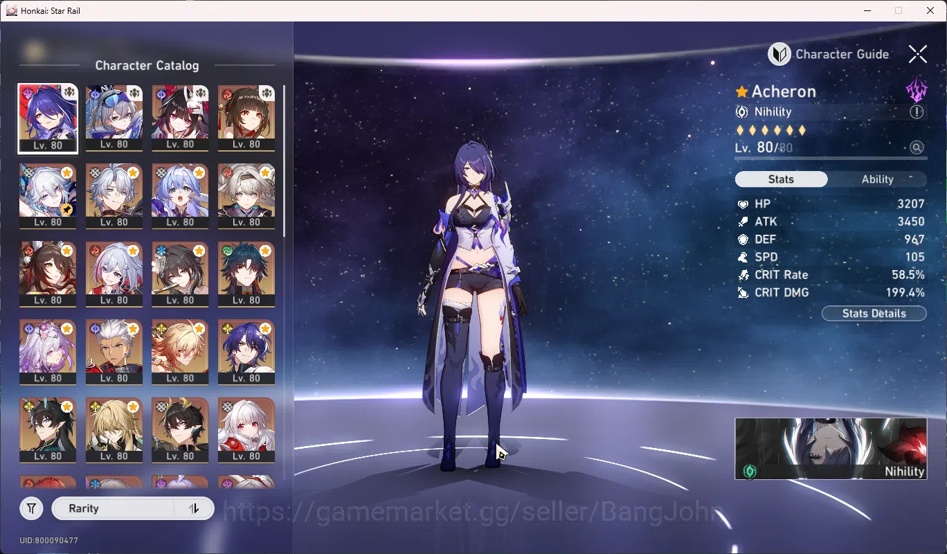 Honkai Star Rail Accounts Others ASIA | TL 70 | Stellar Jade 1870 + 4 ticket | Limited 20 | costume Ruan Mei | Yao Guang S1 2