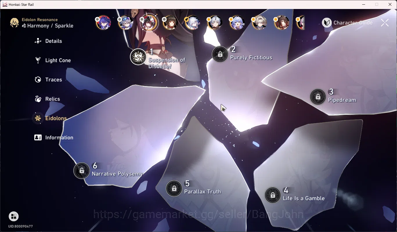 Honkai Star Rail Accounts Others ASIA | TL 70 | Stellar Jade 1870 + 4 ticket | Limited 20 | costume Ruan Mei | Yao Guang S1 5