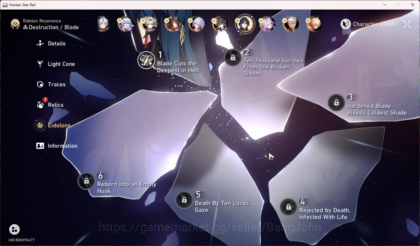 Honkai Star Rail Accounts Others ASIA | TL 70 | Stellar Jade 1870 + 4 ticket | Limited 20 | costume Ruan Mei | Yao Guang S1 6