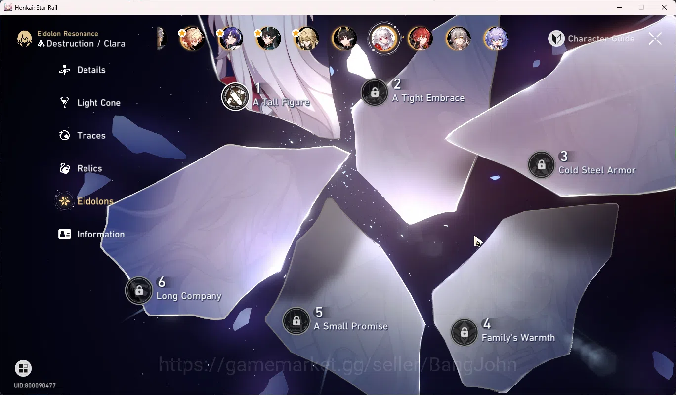 Honkai Star Rail Accounts Others ASIA | TL 70 | Stellar Jade 1870 + 4 ticket | Limited 20 | costume Ruan Mei | Yao Guang S1 7