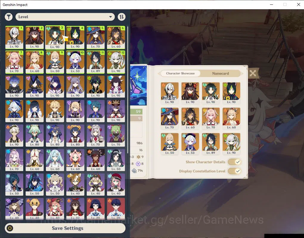 Genshin Impact Accounts ASIA|AR 59|14 Limit+9(*5WeP)|(ArlecchC1,Raiden,Clo image 1