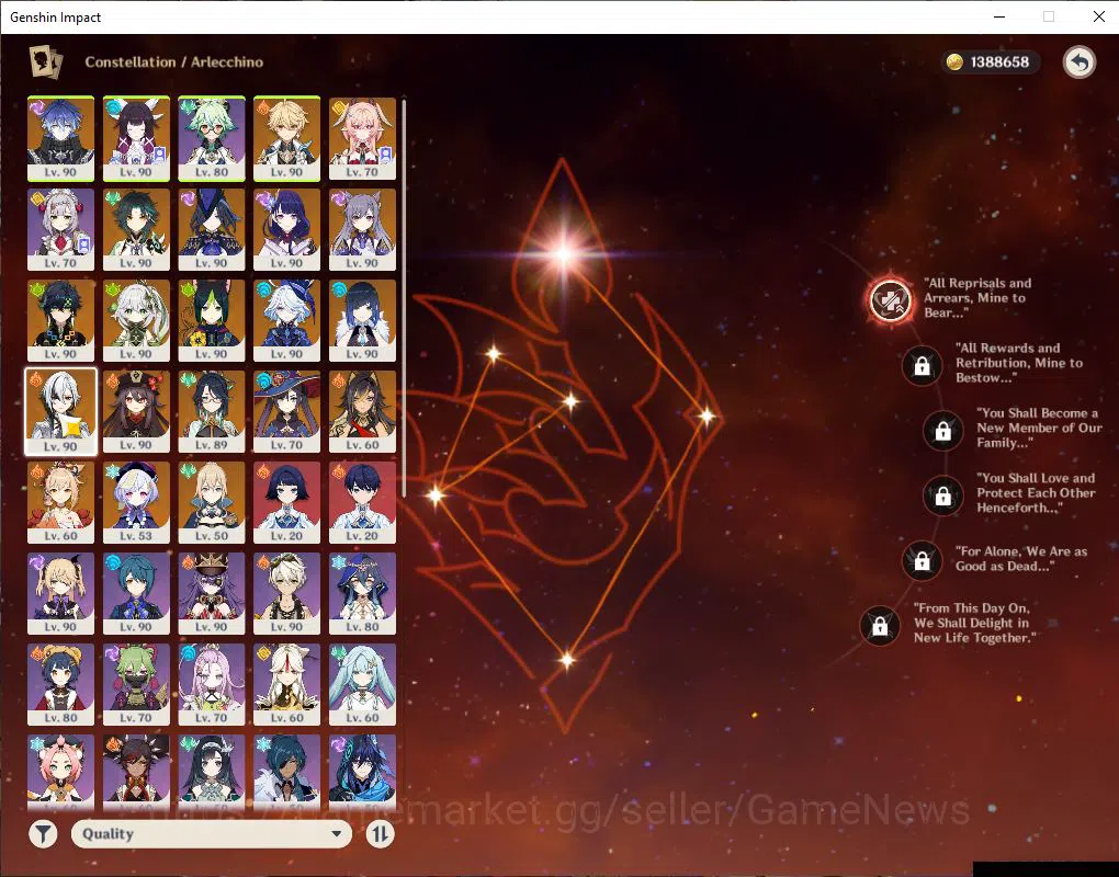 Genshin Impact Accounts ASIA|AR 59|14 Limit+9(*5WeP)|(ArlecchC1,Raiden,Clo image 6
