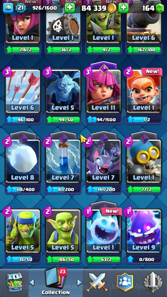 Clash Royale Accounts Midgame Lvl 21|Trophy 4049| KTL 8 | Card 70 | 1 EVO, 4 Legend, 16 Epic, 20 Rare, 26 Common | Gems 164 10