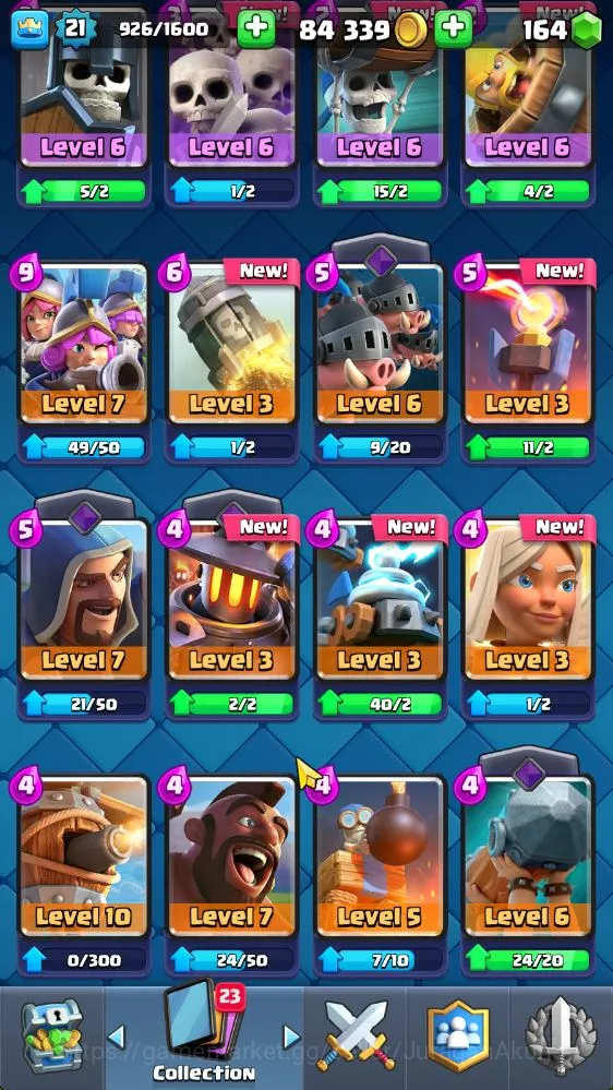 Clash Royale Accounts Midgame Lvl 21|Trophy 4049| KTL 8 | Card 70 | 1 EVO, 4 Legend, 16 Epic, 20 Rare, 26 Common | Gems 164 8