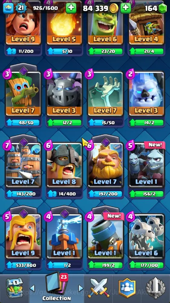 Clash Royale Accounts Midgame Lvl 21|Trophy 4049| KTL 8 | Card 70 | 1 EVO, 4 Legend, 16 Epic, 20 Rare, 26 Common | Gems 164 9