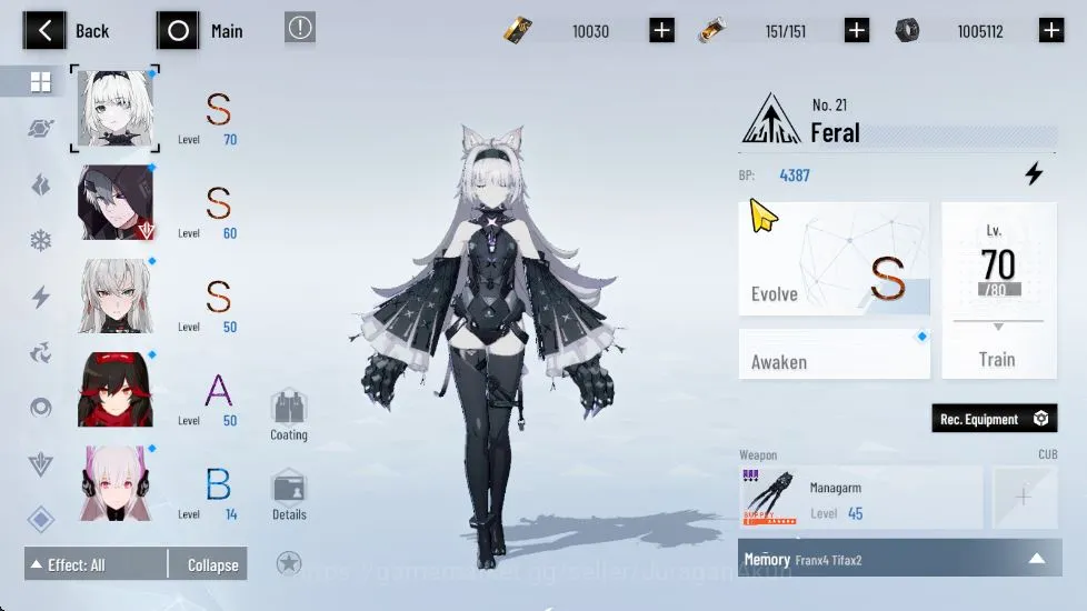 Punishing: Gray Raven Accounts Starter EUROPA | Starter |10K BC+ 3K YC + 5K BlueCard +1 Sign[Crocotta, Lucia CW, Ferall+Sign 5