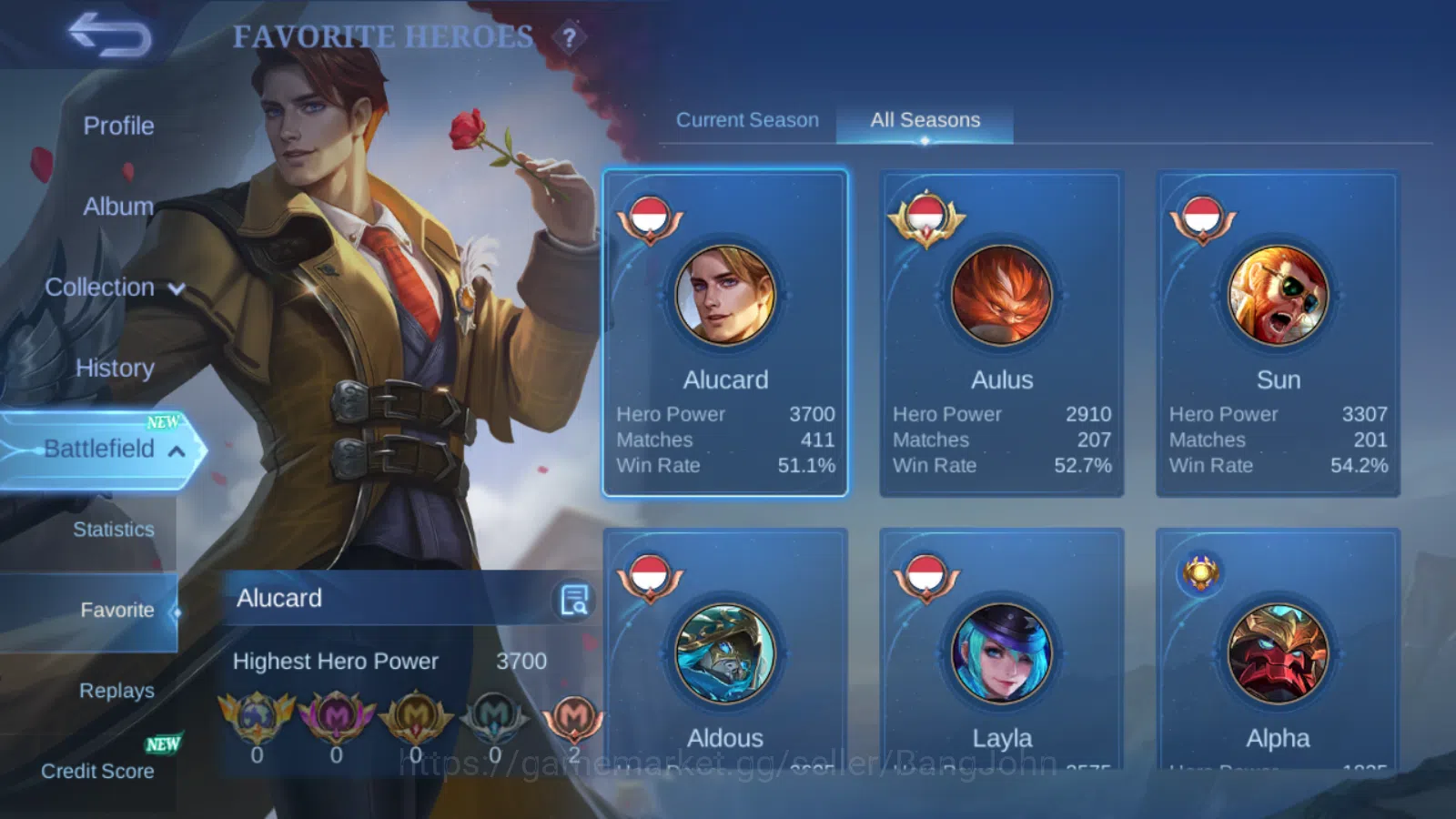 Mobile Legends: Bang Bang Accounts Hero 53 | Skin 74 | Glory | Luckybox Akai | Luckyb image 3