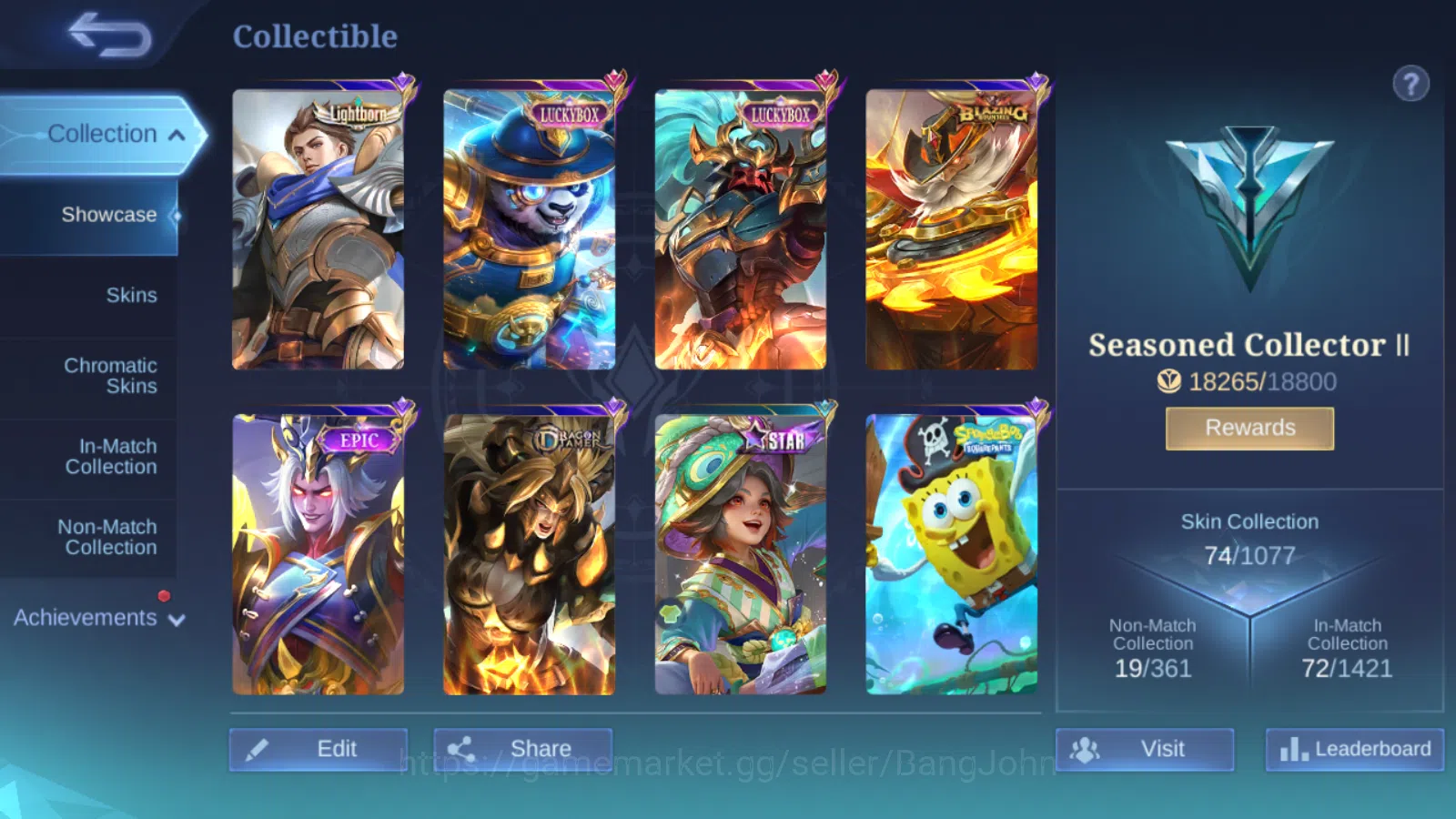 Mobile Legends: Bang Bang Accounts Hero 53 | Skin 74 | Glory | Luckybox Akai | Luckyb image 4