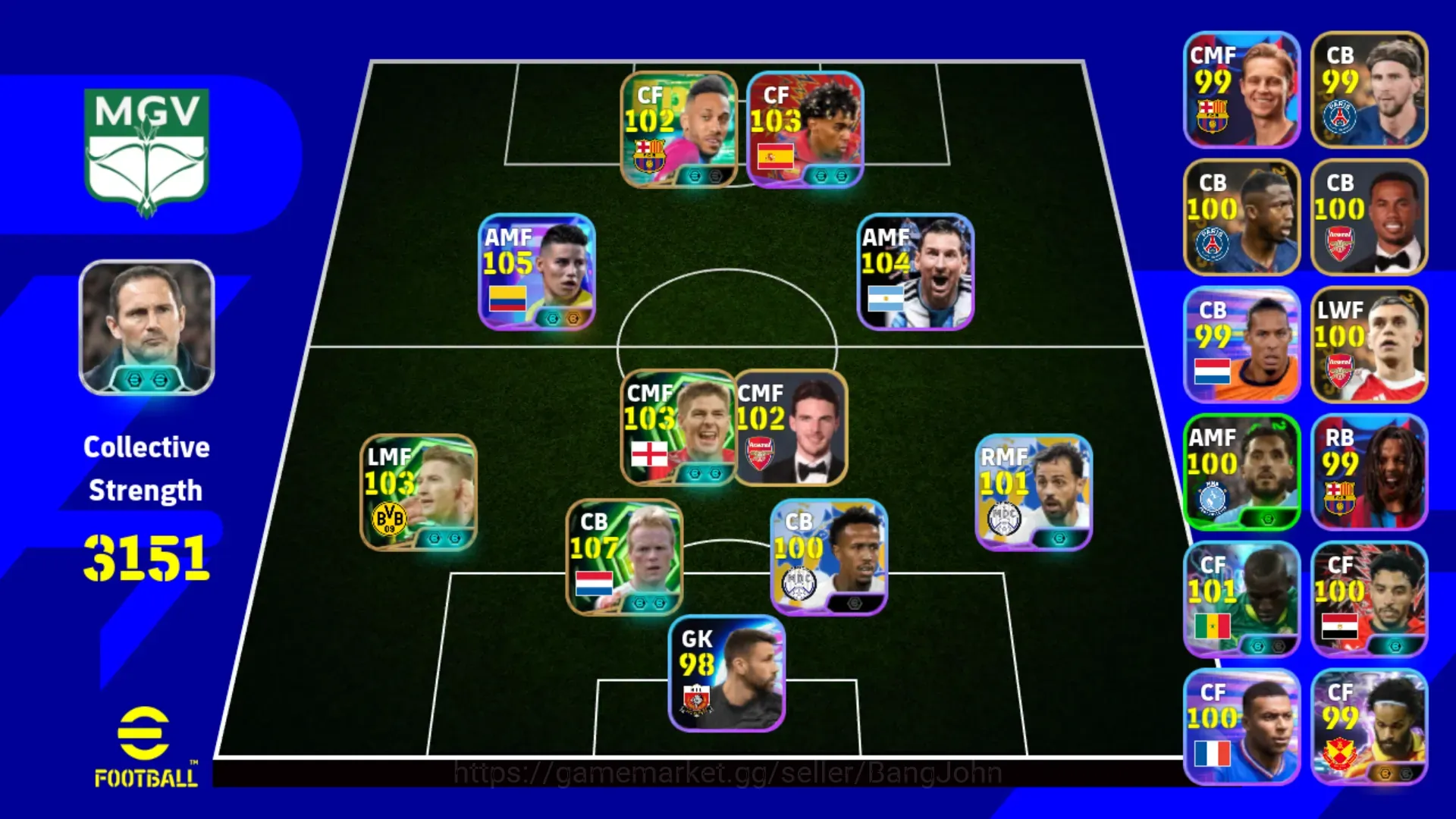 eFootball Accounts Legends & Iconic Players Android|PW3151|Epic MarcoReus Gerrard Koeman,Showtime JamesRodriguez LamineYamal 1