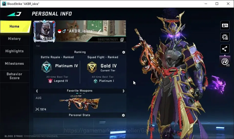 Blood Strike Accounts ASIA|2 ETERNAL[ZERO,Desert Eagle]|ULTRA Melee Dual image 2