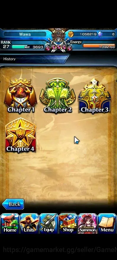 Grand Summoners Accounts Mid-Game Global|Rank 27|2 Ascend ( Young Inheritor Islid,Yuyuko Saigyouji)|Lpot 5 |Check SS(GS2575) 11
