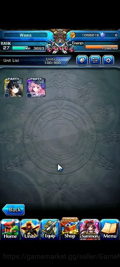 Grand Summoners Accounts Mid-Game Global|Rank 27|2 Ascend ( Young Inheritor Islid,Yuyuko Saigyouji)|Lpot 5 |Check SS(GS2575) 4