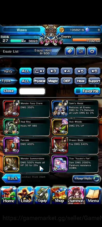 Grand Summoners Accounts Mid-Game Global|Rank 27|2 Ascend ( Young Inheritor Islid,Yuyuko Saigyouji)|Lpot 5 |Check SS(GS2575) 9