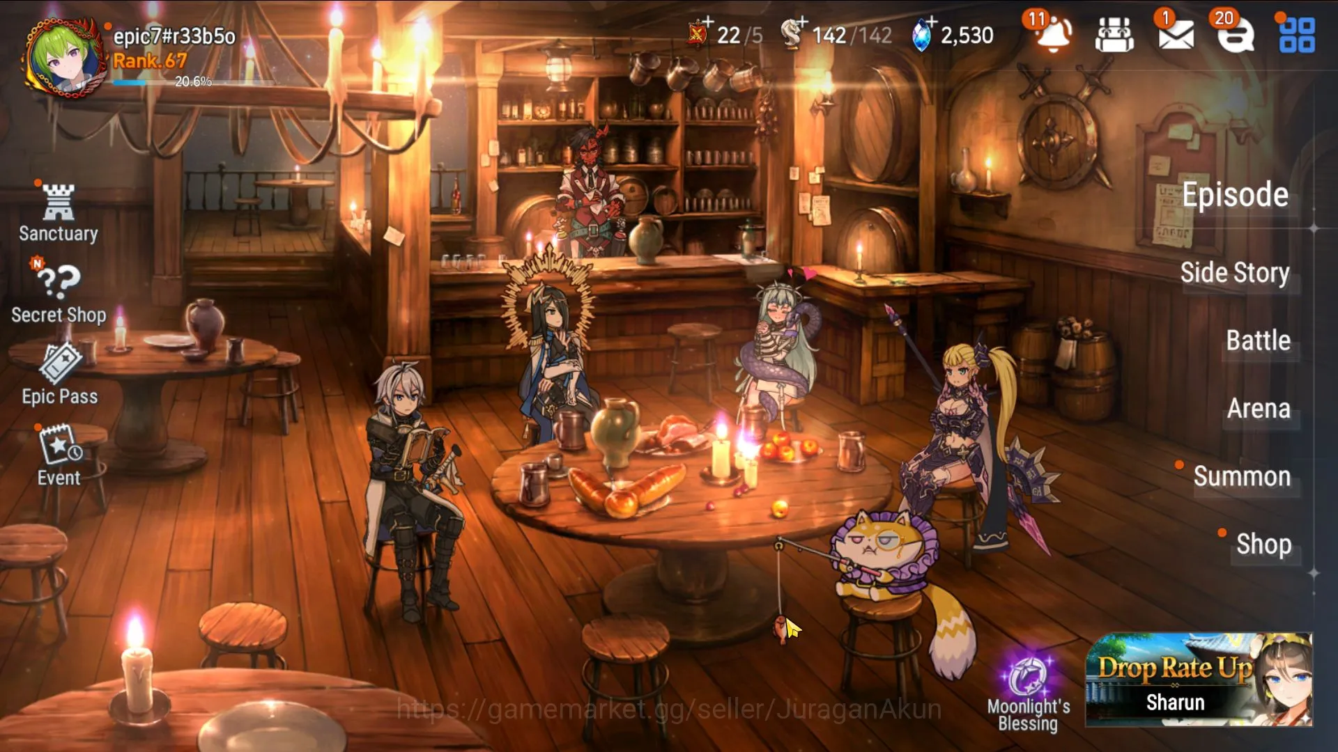 Global|12ML(DP Aria,NC Landy,New k Adin,S Sez,DD Ray,Etc)179 Char,Limited Robin,Birgitta,|2k SStone,1M Stigma|Log Stove|(ES1377) Epic Seven Mid-Tier Global|12ML(DP Aria,NC Landy,New k Adin,S Sez,DD R image 1