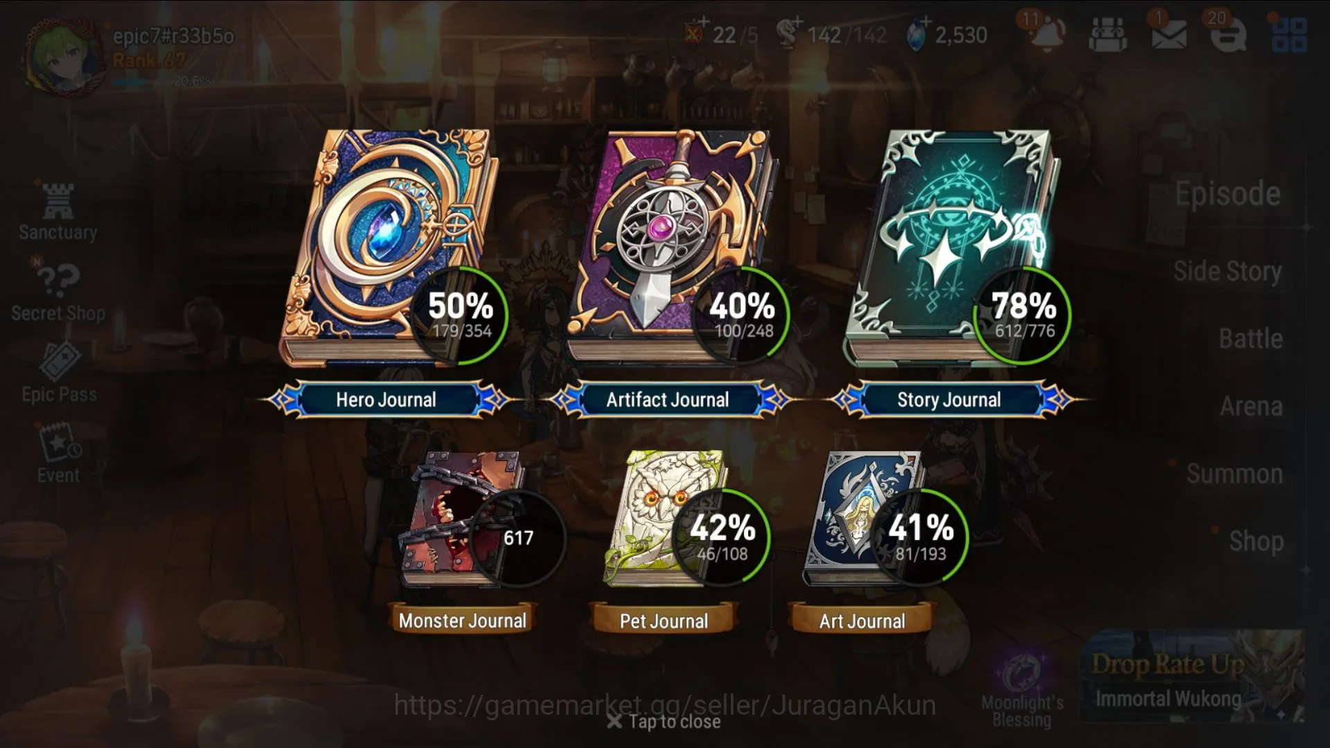 Epic Seven Accounts Mid-Tier Global|12ML(DP Aria,NC Landy,New k Adin,S Sez,DD Ray,Etc)179 Char,Limited Robin,Birgitta,|2k 5