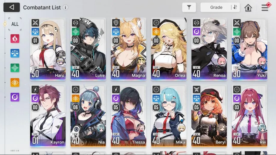 Chaos Zero Nightmare Accounts Global|LV 40|Crystal 1,1K|7 SSR [HaruM1,Yuki,Luke, image 2