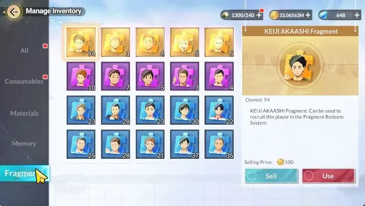HAIKYU!! FLY HIGH Accounts SEA Lvl 58|1 SP (Bokuto)+Memo|5 UR (Ushijima,Hoshi image 10