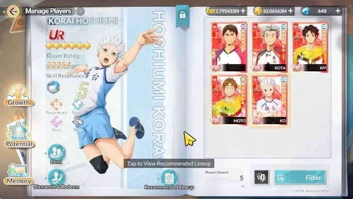 HAIKYU!! FLY HIGH Accounts SEA Lvl 58|1 SP (Bokuto)+Memo|5 UR (Ushijima,Hoshi image 2