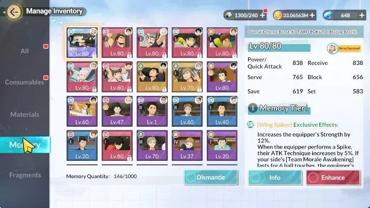 HAIKYU!! FLY HIGH Accounts SEA Lvl 58|1 SP (Bokuto)+Memo|5 UR (Ushijima,Hoshi image 9
