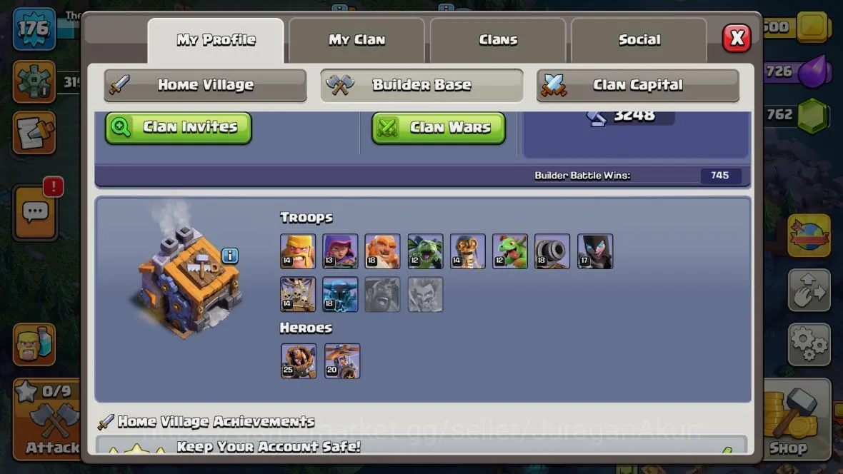 Clash of Clans Accounts TH 14-BH9|LV176|League Witch 16 |HH8|BK 76,AQ 76,G image 2