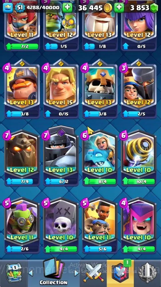 Clash Royale Accounts High-End Lvl 51|Trophy 9596|KTL 14|Limited Skin|Card 121|14 EVO,8 Champ,21 Legend,33 Epic,30 Rare,29 4